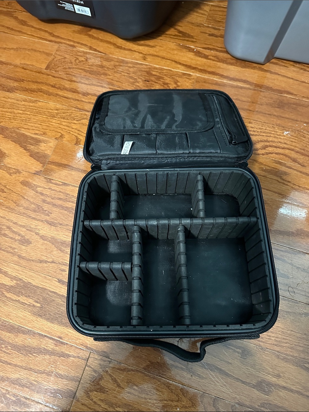 Padded Black makeup Case with Removable Dividers